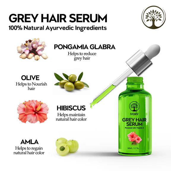 Ivory Natural Grey Hair Serum - Restore Natural Hair Color - 50 ml