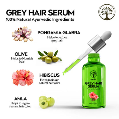 Ivory Natural Grey Hair Serum - Restore Natural Hair Color - 50 ml