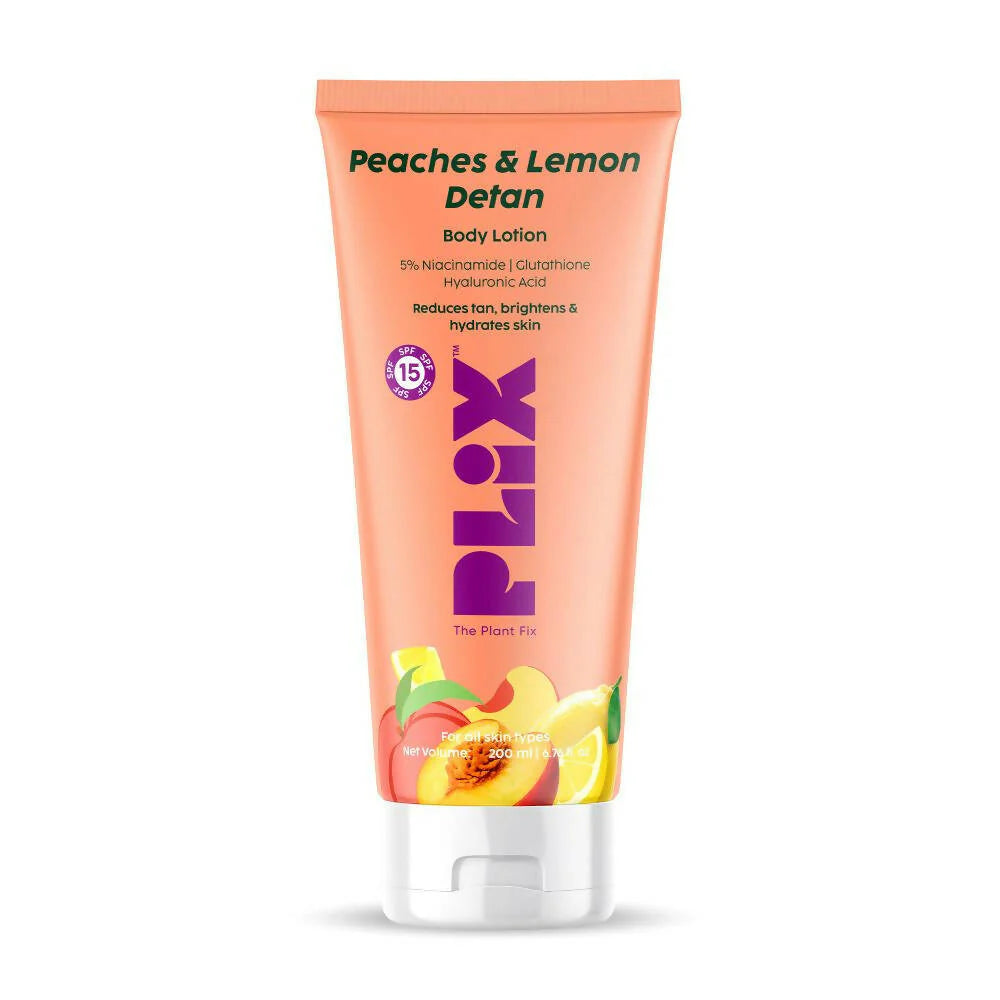 PLIX The Plant Fix Peaches & Lemon Detan Body Lotion with SPF 15