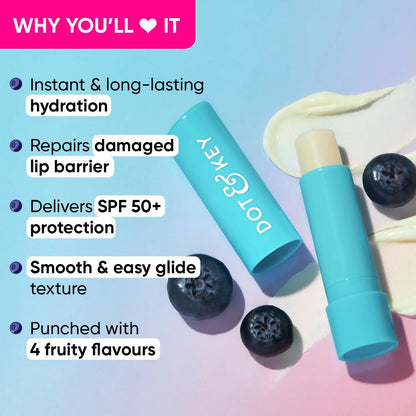Dot & Key Barrier Repair Hydrating Lip Balm SPF 50 With Ceramides & Peptides Blueberry Bliss - 4.5 gm