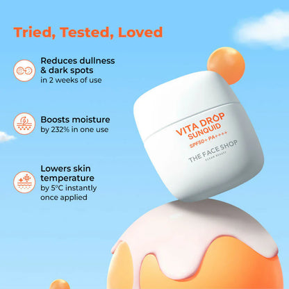The Face Shop Korean Sunquid- SPF50+ PA++++ Fluid Sunscreen - 50 ml