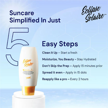 Eclipse Solaire Aqua Fusion Sunscreen - 5X Protection With SPF 50 PA+++ - 60 ml