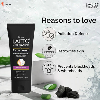 Lacto Calamine Activated Charcoal Face Wash - 100 ml