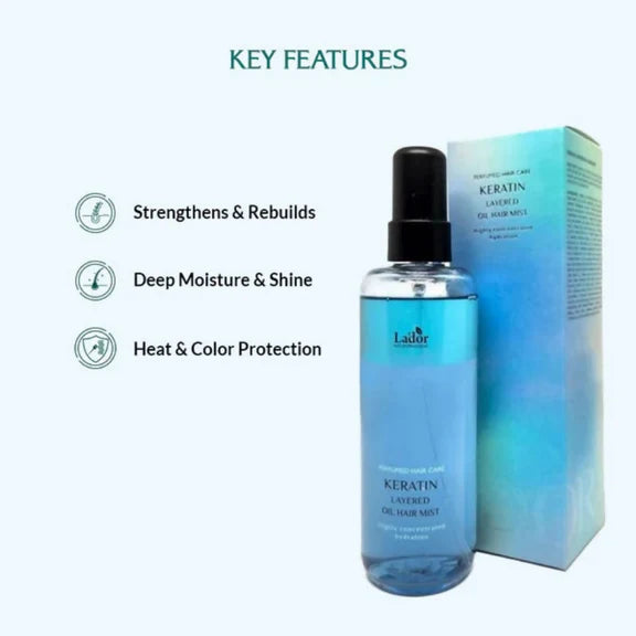 La'dor Keratin Layered Korean Perfume Oil Mist for Heat & Color Protection - 130 ml