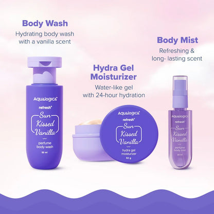 Aqualogica Refresh+ Vanilla Body Care Gift Set Kit - combo