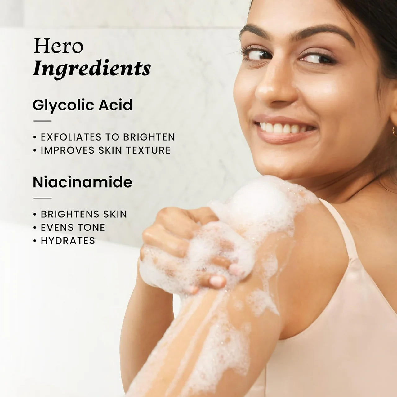 Foxtale Brightening Body Wash Glycolic Acid & Niacinamide For Glowing Skin