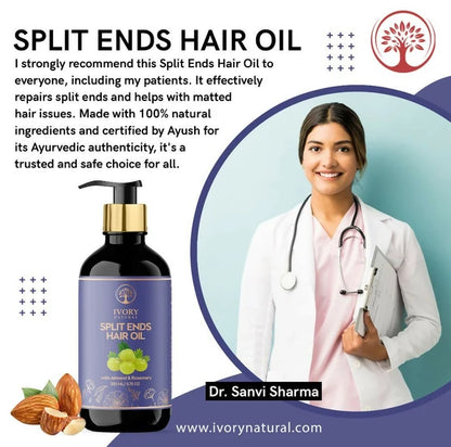 Ivory Natural Splits Ends Repair Hair Oil - Natural Hair Therapy For Split Ends And Hair Wellness - 200 ml