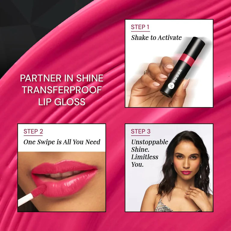 Sugar Cosmetics Partner In Shine Transferproof Lip Gloss - 11 Ruby Rioja - 3 ml
