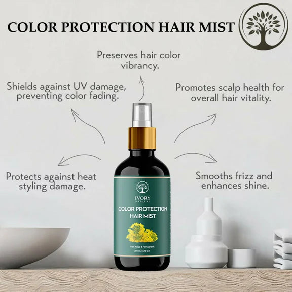Ivory Natural Color Protection Hair Mist - Locks In Vibrant Hues, Adds Luminous Shine - 200 ml