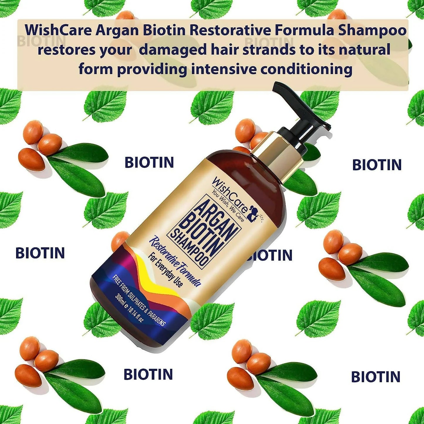 Wishcare Argan Oil Biotin Shampoo - 300 ml