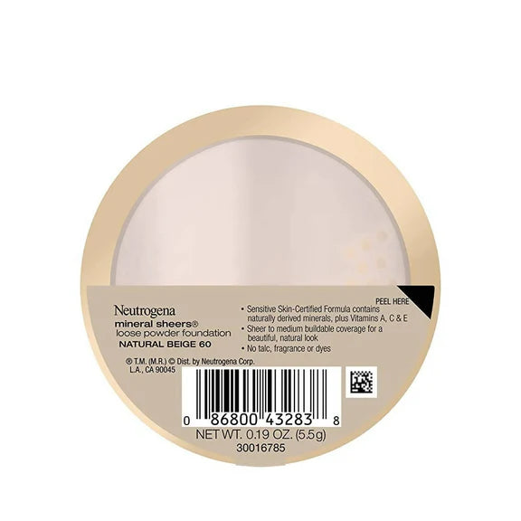 Neutrogena Mineral Sheers Loose Powder Foundation, Natural Beige 60 - 5.5 gm