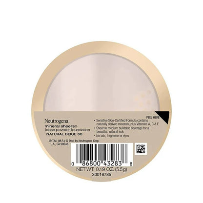 Neutrogena Mineral Sheers Loose Powder Foundation, Natural Beige 60 - 5.5 gm