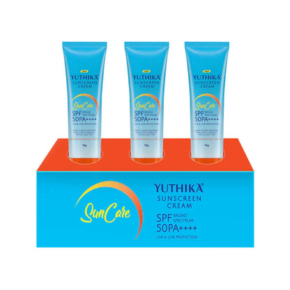 Yuthika Sunscreen Lotion SPF 50 PA+++(Pack of 3) - 18 gm - Set of 3