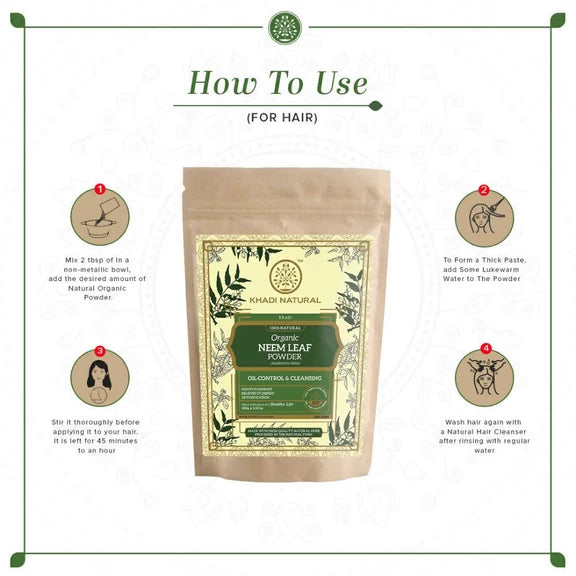 Khadi Natural Organic Neem Leaf Powder - 100 gm