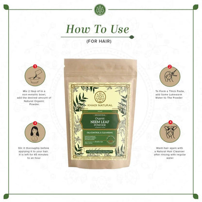 Khadi Natural Organic Neem Leaf Powder - 100 gm