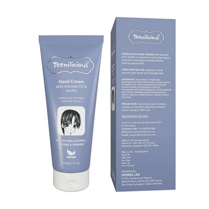 Teenilicious Hand Cream With Avocado Oil & Vanilla - 60 gm