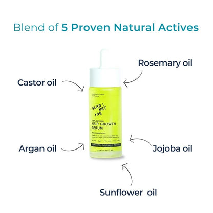 Glad I Met You Hair Growth Serum - Rosemary Castor & Sunflower Oils + 50 More Natural Oils - 40 ml
