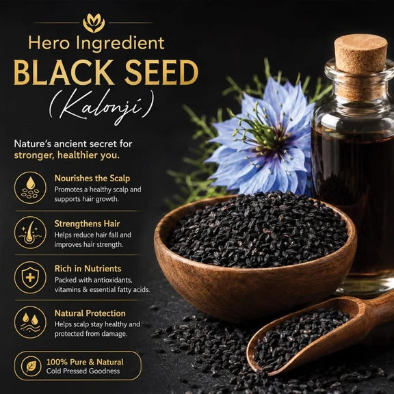 Moolveda Premium Cold Pressed Kalonji Oil - Black - 100 ml