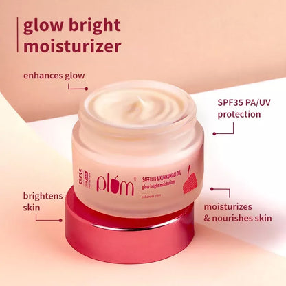 Plum Saffron & Papaya Glow Bright Gel Face Wash and Moisturizer Combo - combo