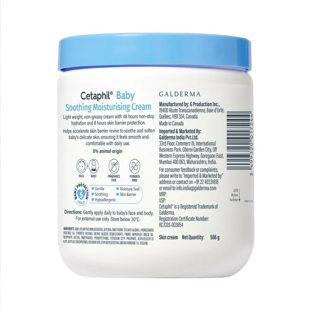 Cetaphil Baby Soothing Moisturising Cream - 566 gm