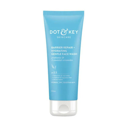 Dot & Key Barrier Repair Hydrating Gentle Face Wash For Dry, Normal & Sensitive Skin With Hyaluronic & Rice Water - 100 ml
