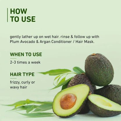 Plum Avocado & Argan Oil Sulphate-Free Shampoo For Frizzy Hair - 250 ml