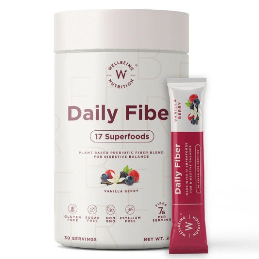 Wellbeing Nutrition Daily Fiber Powder-Vanilla Berry Flavor