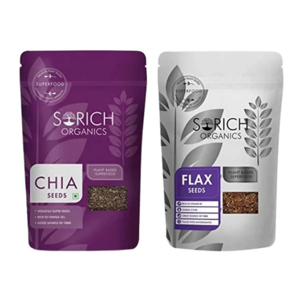 Sorich Organics Raw Chia Seeds and Flax Seeds - combo