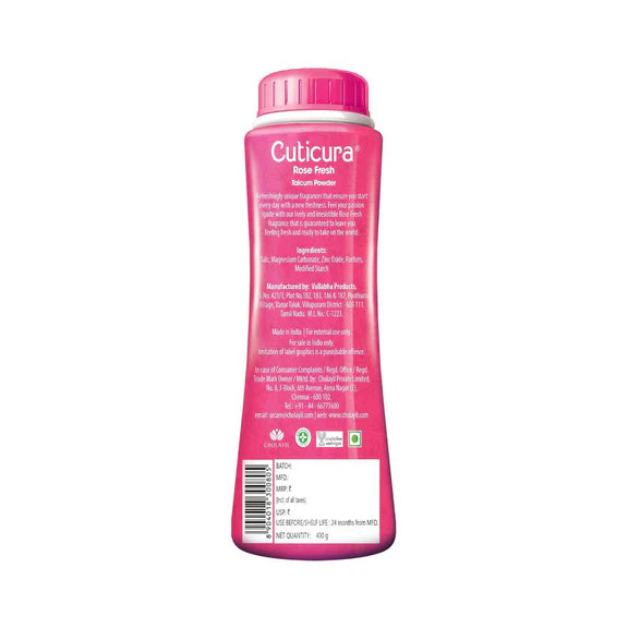 Cuticura Rose Fresh Talcum Powder - 400 gm