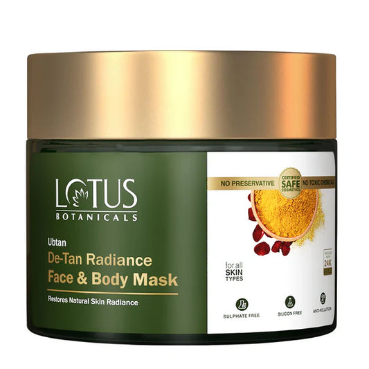 Lotus Botanicals Ubtan De-Tan Radiance Face & Body Mask - 140 gm