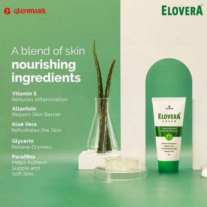 Glenmark Elovera Moisturising Cream For Dry Skin - 75 gm