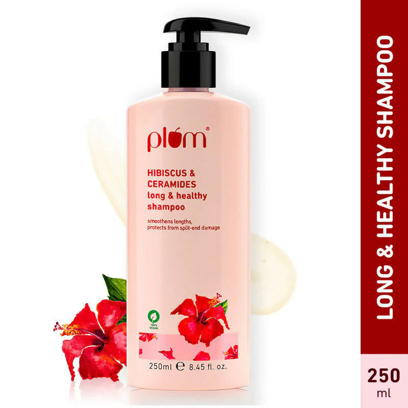Plum Hibiscus & Ceramides Shampoo For Long, Healthy Hair - 250 ml