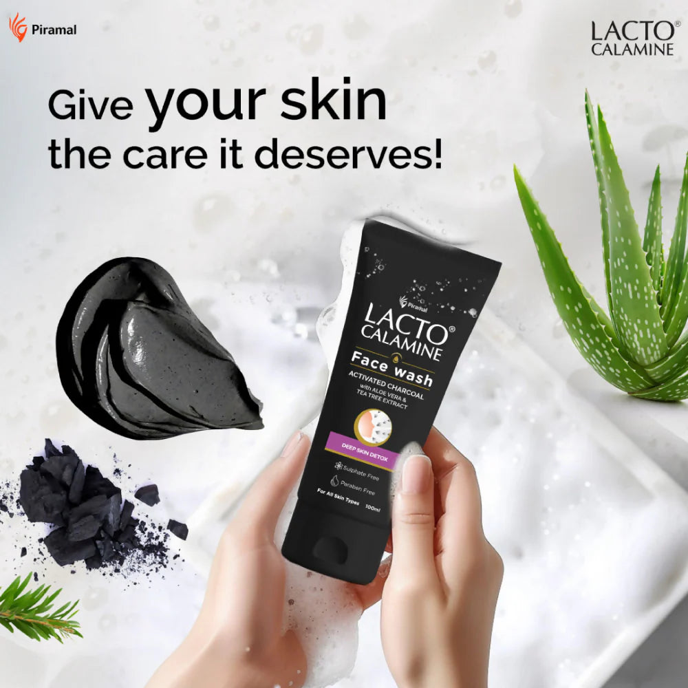 Lacto Calamine Activated Charcoal Face Wash - 100 ml