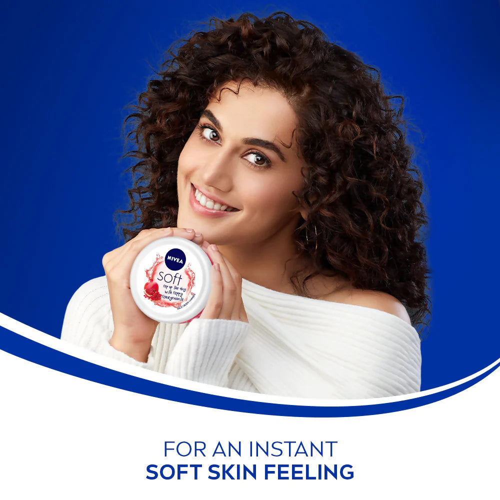 Nivea Soft Light Moisturizer Cream Peppy Pomegranate For Hands And Body - 50 ml