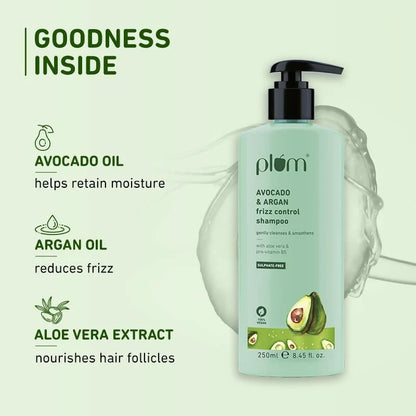 Plum Avocado & Argan Oil Sulphate-Free Shampoo For Frizzy Hair - 250 ml