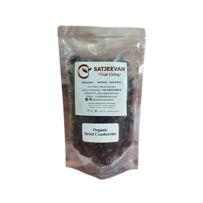 Satjeevan Organic Dried Cranberries - 200 gm