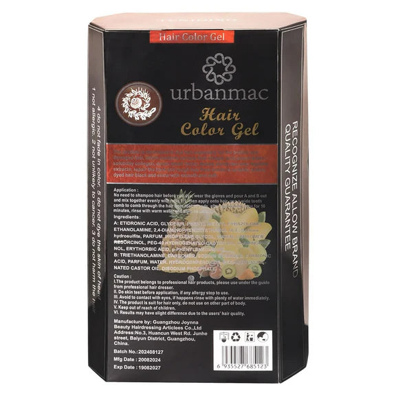 Urbanmac Fruit Vinegar Gel Hair Color Natural Hair Color Dye For Black - 500 ml - Pack of 2