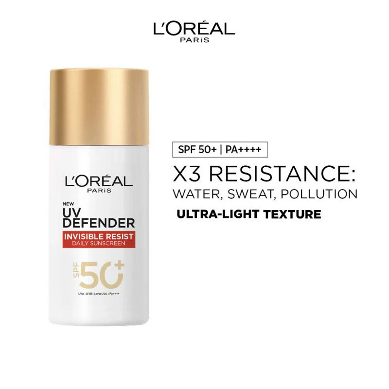 L'Oreal Paris UV Defender Invisible Resist Daily Sunscreen SPF 50+ PA++++ - 50 ml