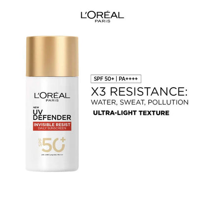 L'Oreal Paris UV Defender Invisible Resist Daily Sunscreen SPF 50+ PA++++ - 50 ml