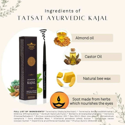 Tatsat 100% Natural Ayurvedic Kajal Pencil - 0.25 gm