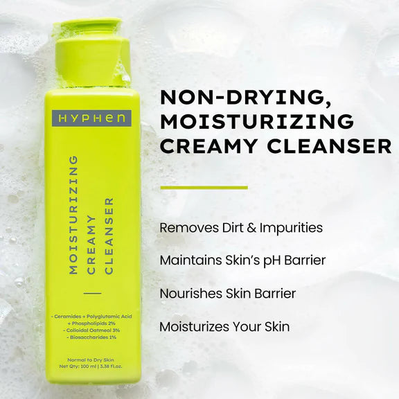 Hyphen By Kriti Sanon Moistuzing Creamy Cleanser, Hydration & Gentle Cleansing For Dry Skin - 100 ml