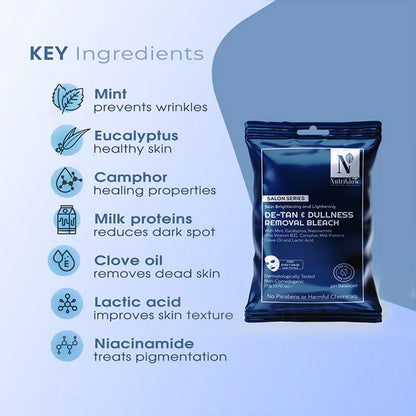 NutriGlow Advanced Organics De-Tan & Dullness Removal Bleach - 20 gm