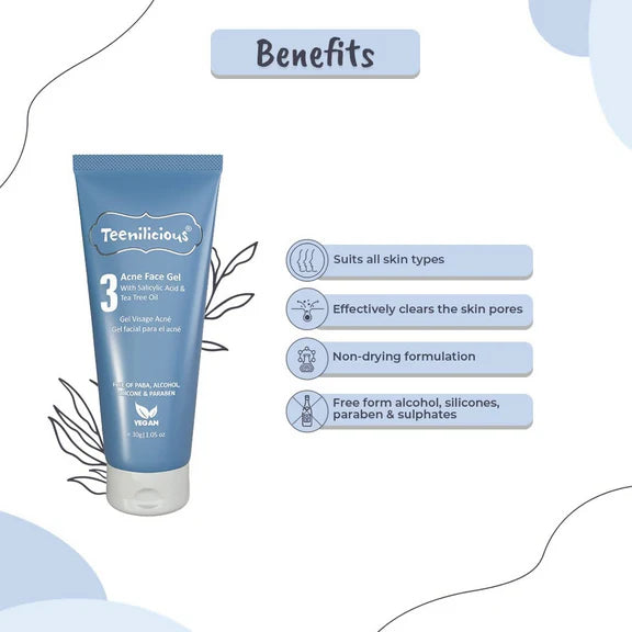 Teenilicious Acne Face Gel With 2% Salicylic Acid & Tea Tree Oil - 30 gm