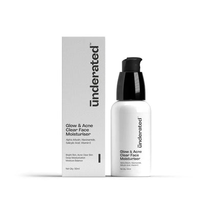 Underated Glow And Acne Clear Face Moisturiser Cream - 50 ml