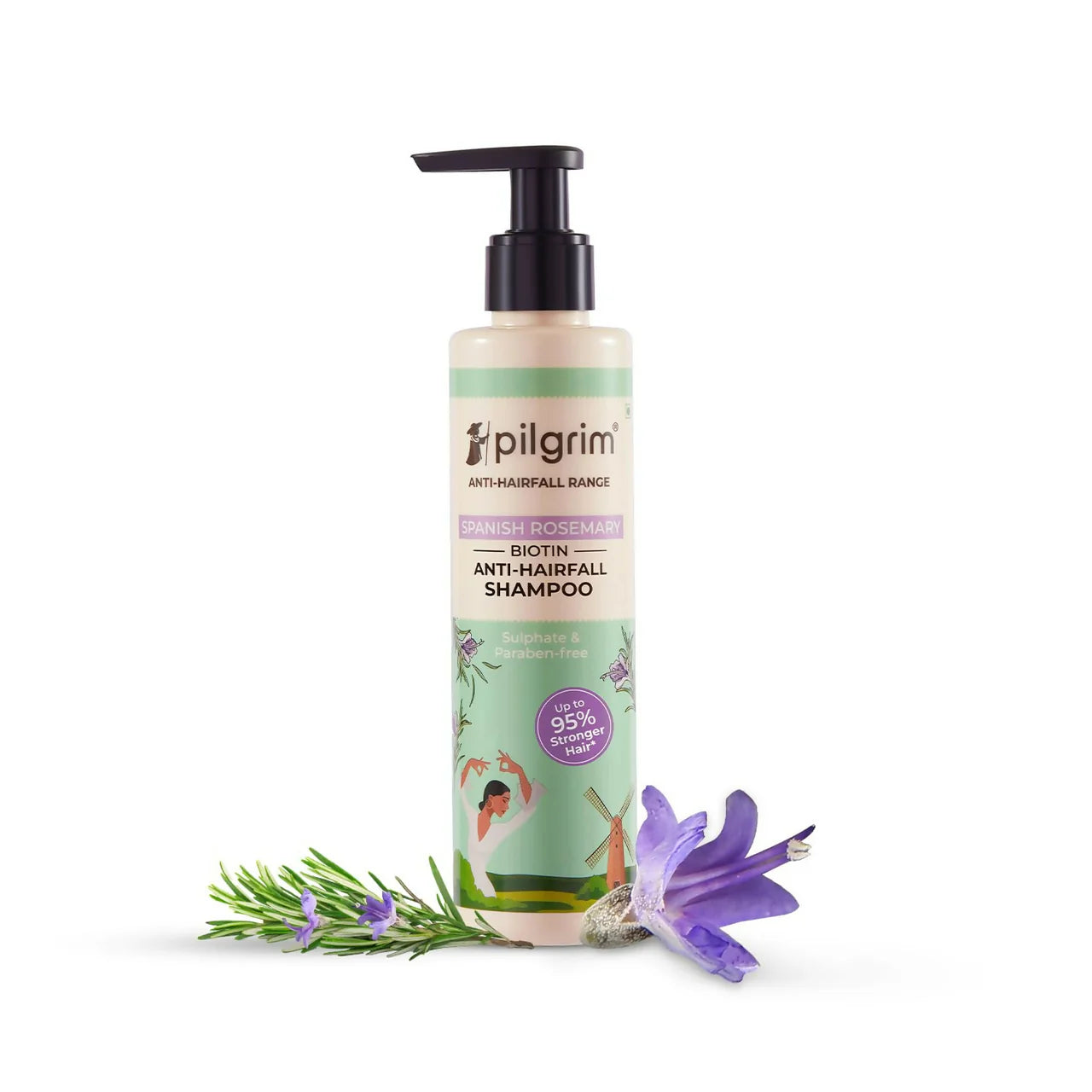 Pilgrim Spanish Rosemary & Biotin Anti Hairfall Shampoo For Reducing Hair Loss & Breakage