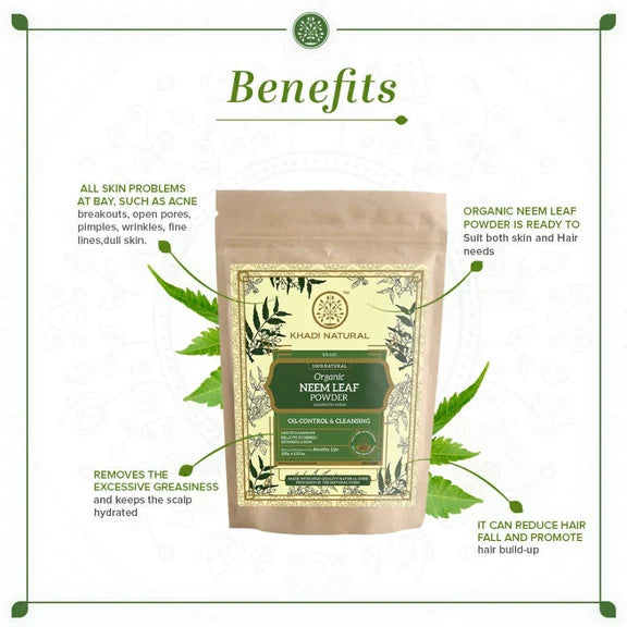Khadi Natural Organic Neem Leaf Powder - 100 gm