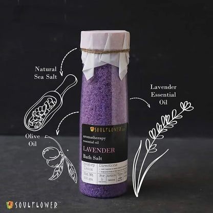 Soulflower Aromatherapy Essential Oil Lavender Bath Salt - 500 gm