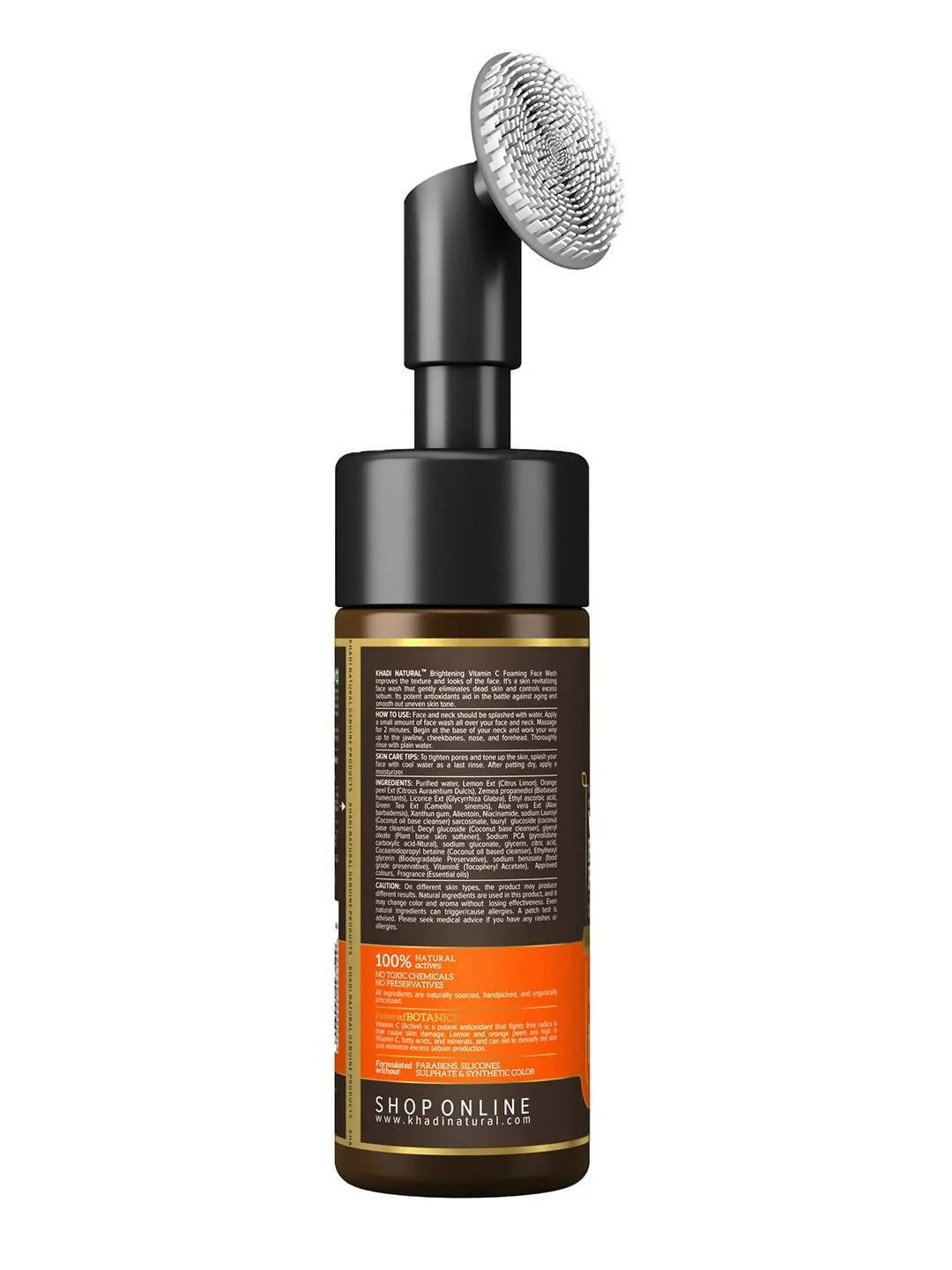 Khadi Natural Vitamin C Foaming Face Wash with In- Built Face Brush - 150 ml