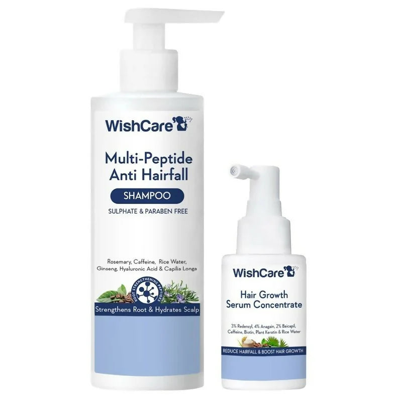 Wishcare Hair Growth Serum Concentrate + Multi Peptide Anti Hairfall Shampoo Combo