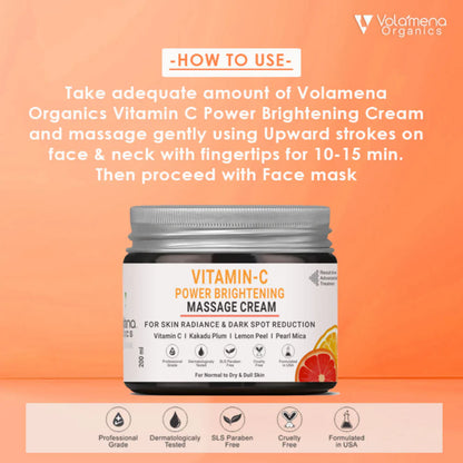 Volamena Organics Vitamin C Power Brightening Massage Cream - 200 ml